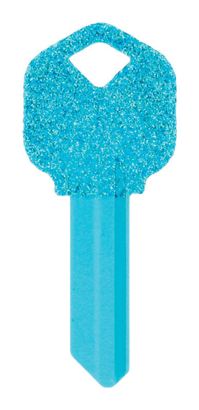 HILLMAN - Hillman DIVA Blue Glitter House/Office Universal Key Blank Single - Case of 6