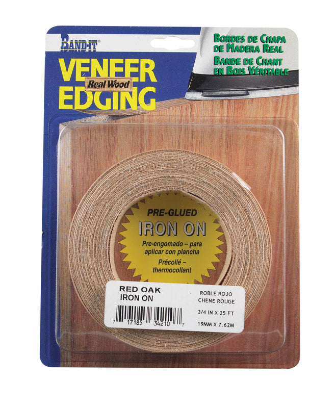 BAND-IT - Band-It 0.75 in. W X 25 ft. L Prefinished Red Oak Wood Veneer Edge Banding