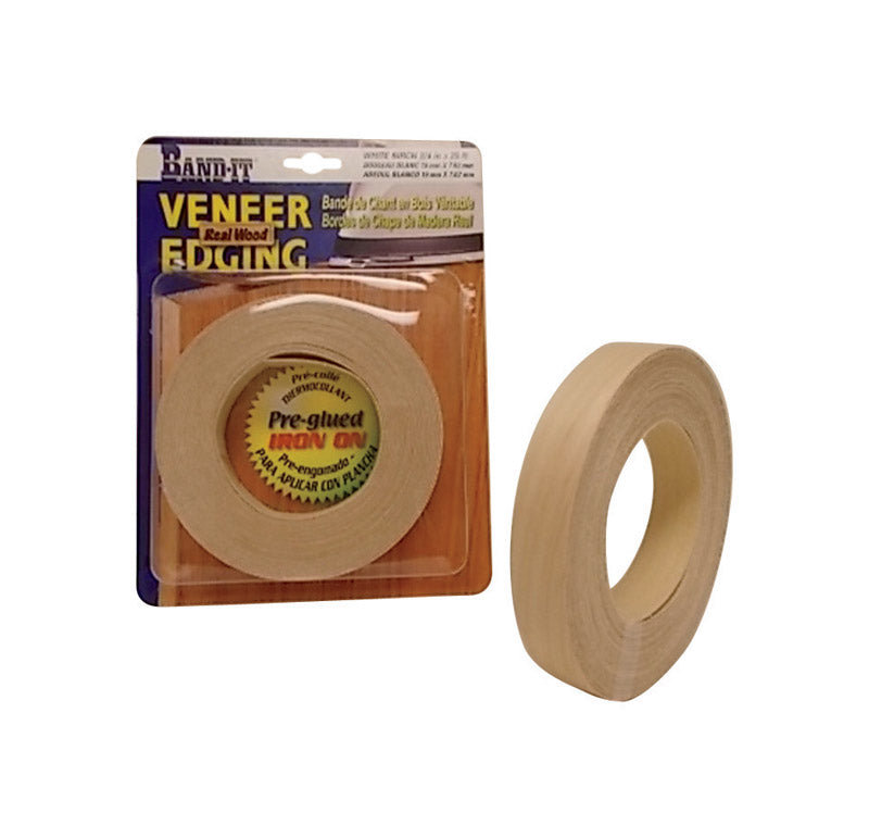 BAND-IT - Band-It 0.75 in. W X 25 ft. L Prefinished White Birch Wood Veneer Edge Banding