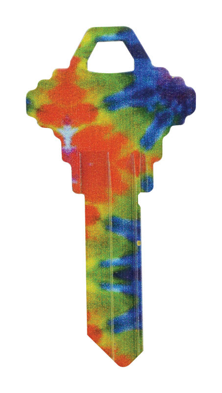 HILLMAN - Hillman Wackey Tie Dyed House/Office Universal Key Blank Schlage/68 SC1 Single - Case of 6