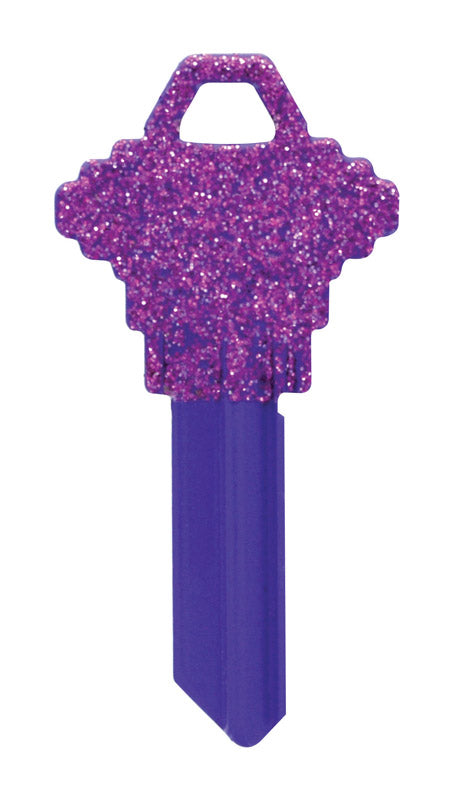 HILLMAN - Hillman DIVA Purple Glitter House/Office Universal Key Blank Single - Case of 6