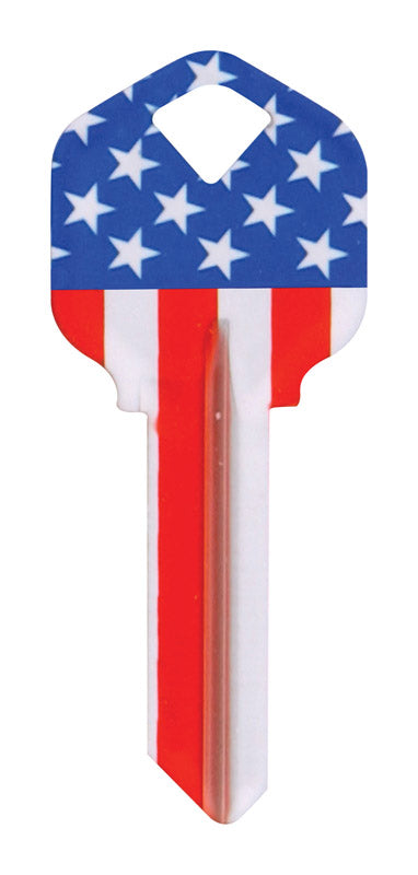 HILLMAN - Hillman Wackey Stars & Stripes House/Office Universal Key Blank Single - Case of 6