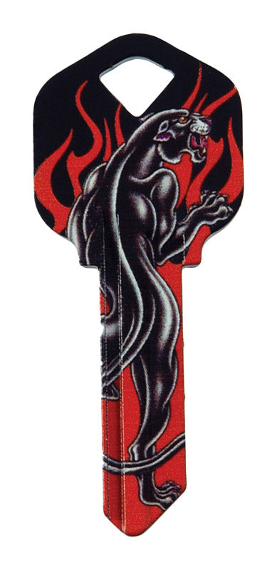 HILLMAN - Hillman Wackey Black Panther & Flames House/Office Universal Key Blank Single - Case of 6