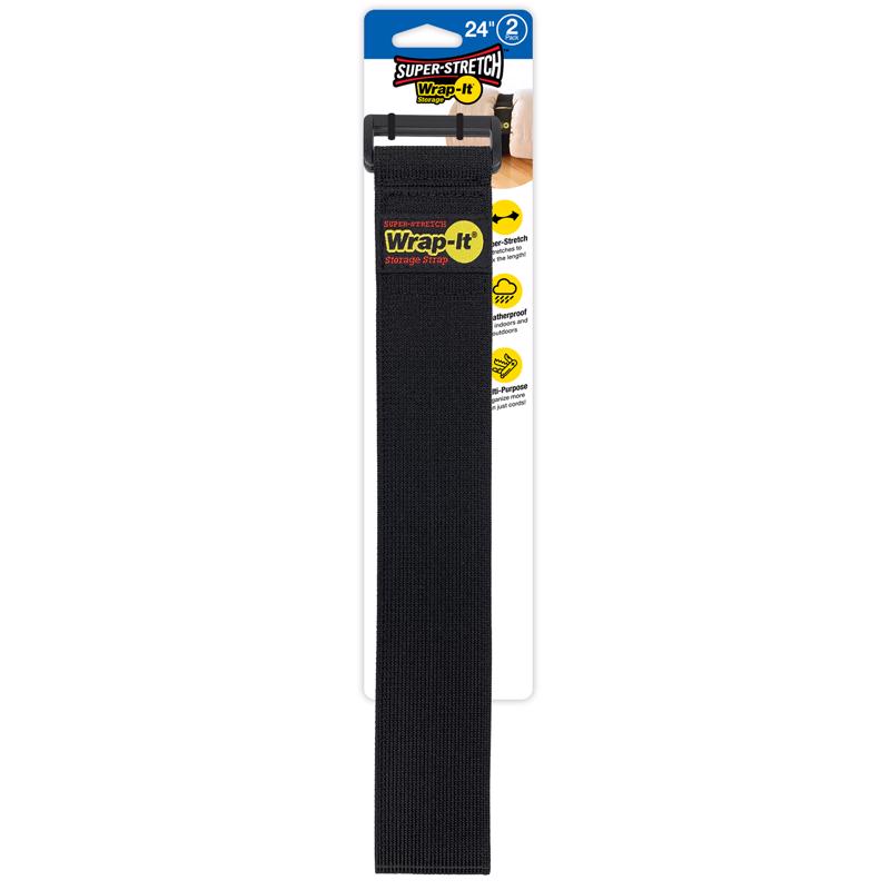 WRAP-IT - Wrap-It Super-Stretch 2 in. W X 24 in. L Black Stretch Storage Straps 10 lb 2 pk