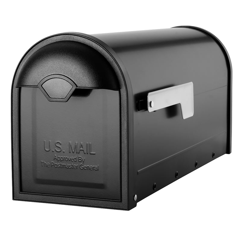 ARCHITECTURAL MAILBOXES - Architectural Mailboxes Winston Classic Galvanized Steel Post Mount Black Mailbox