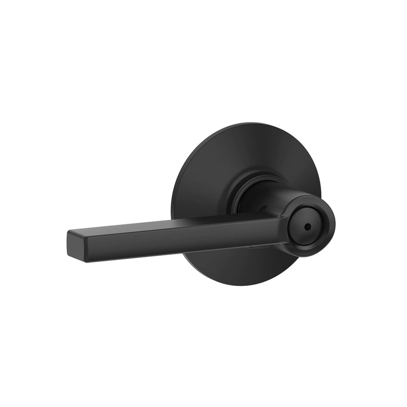 SCHLAGE - Schlage Latitude Matte Black Bed and Bath Lever Right or Left Handed