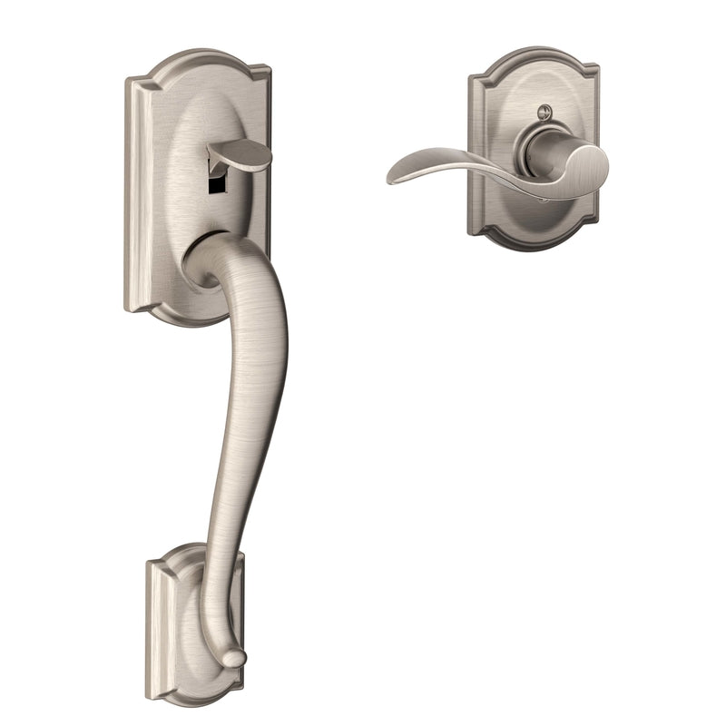 SCHLAGE - Schlage Camelot Satin Nickel Handleset Right or Left Handed [ALX53PDGSAT626]