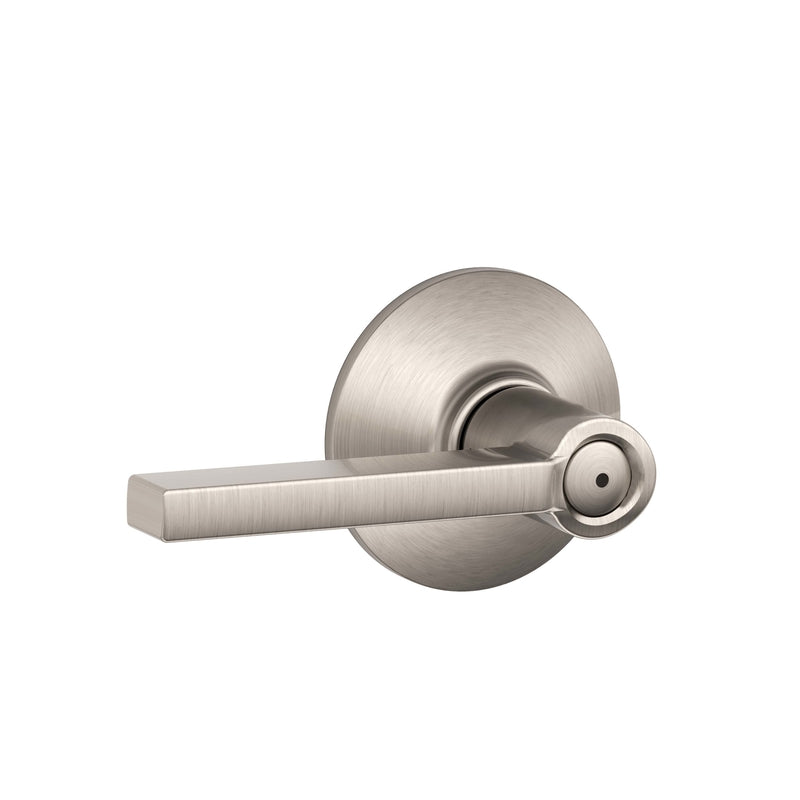 SCHLAGE - Schlage Latitude Satin Nickel Bed and Bath Lever Right or Left Handed