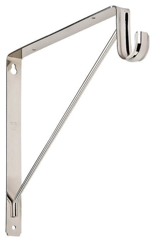 NATIONAL HARDWARE - National Hardware Silver Steel Shelf/Rod Bracket 32 Ga. 12-7/16 in. L - Case of 10