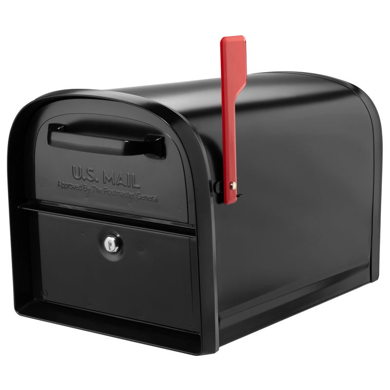 ARCHITECTURAL MAILBOXES - Architectural Mailboxes Oasis Modern Galvanized Steel Post Mount Black Mailbox