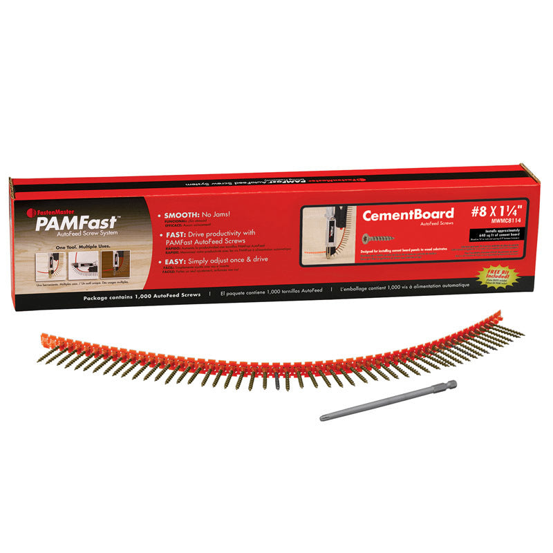 FASTENMASTER - FastenMaster PamFast No. 8 X 1-1/4 in. L Star Flat Head Cement Board Screws 1000 pk