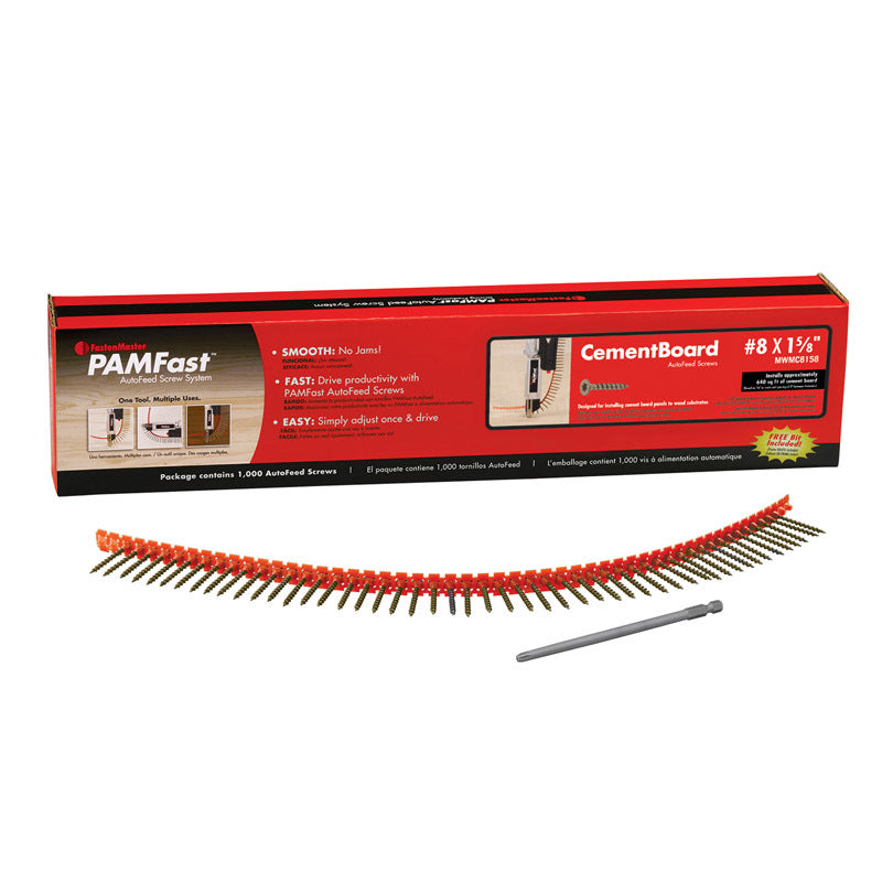 FASTENMASTER - FastenMaster PamFast No. 8 X 1-5/8 in. L Star Wafer Head Cement Board Screws 1000 pk