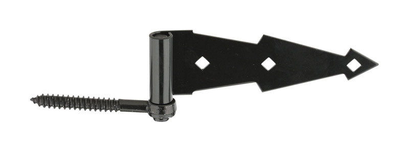 NATIONAL - National Hardware 7 in. L Black Steel Ornamental Screw Hook Strap Hinge 1 pk - Case of 5