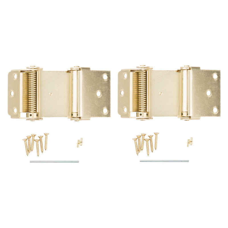 NATIONAL HARDWARE - National Hardware 3 in. L Brass-Plated Double-Acting Spring Hinge 2 pk - Case of 2