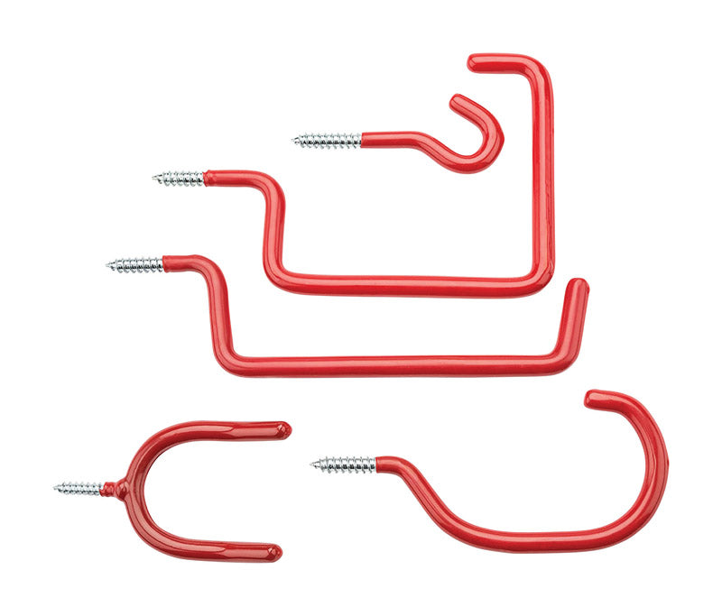 NATIONAL HARDWARE - National Hardware Red Steel/Vinyl Assorted Screw Hook 5 pk - Case of 6