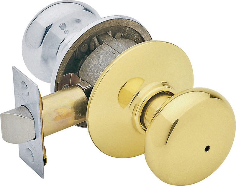 SCHLAGE - Schlage Plymouth Bright Brass/Bright Chrome Privacy Lock Right or Left Handed