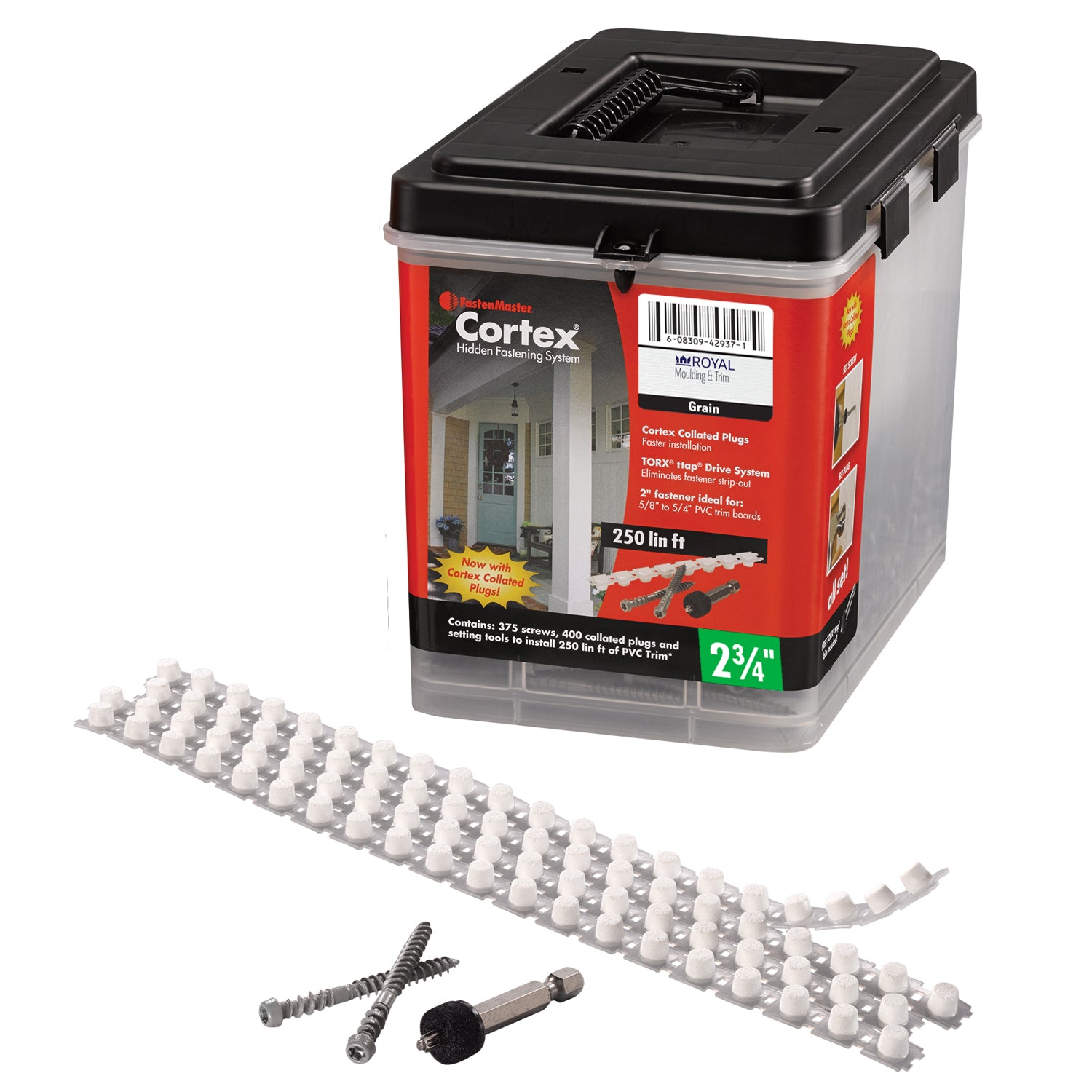 FastenMaster Cortex No. 9 X 2-3/4 in. L Star Trim Head Self Tapping Trim Screws with Plugs - Case of 4