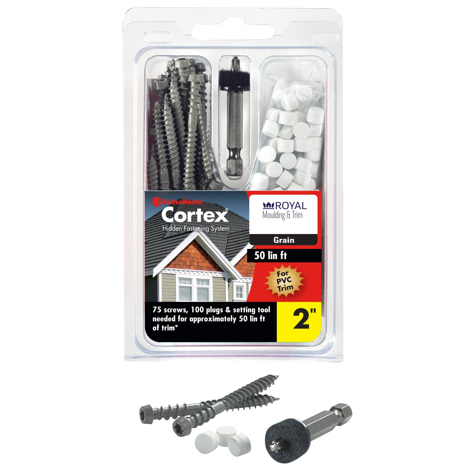 FastenMaster Cortex No. 9 X 2 in. L Star Trim Head Self Tapping Trim Screws with Plugs - Case of 10