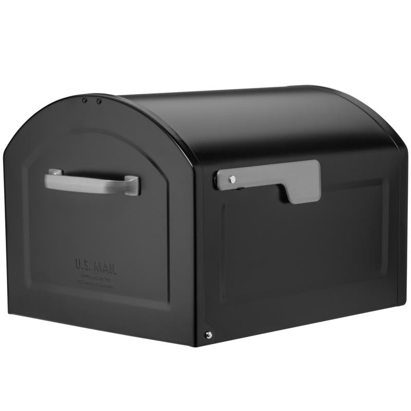 ARCHITECTURAL MAILBOXES - Architectural Mailboxes Centennial Post Mount Galvanized Steel Post Mount Black Mailbox