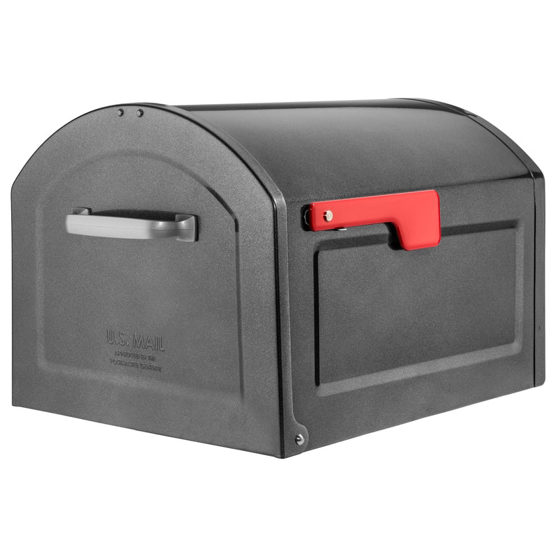 ARCHITECTURAL MAILBOXES - Architectural Mailboxes Centennial Post Mount Galvanized Steel Post Mount Pewter Mailbox