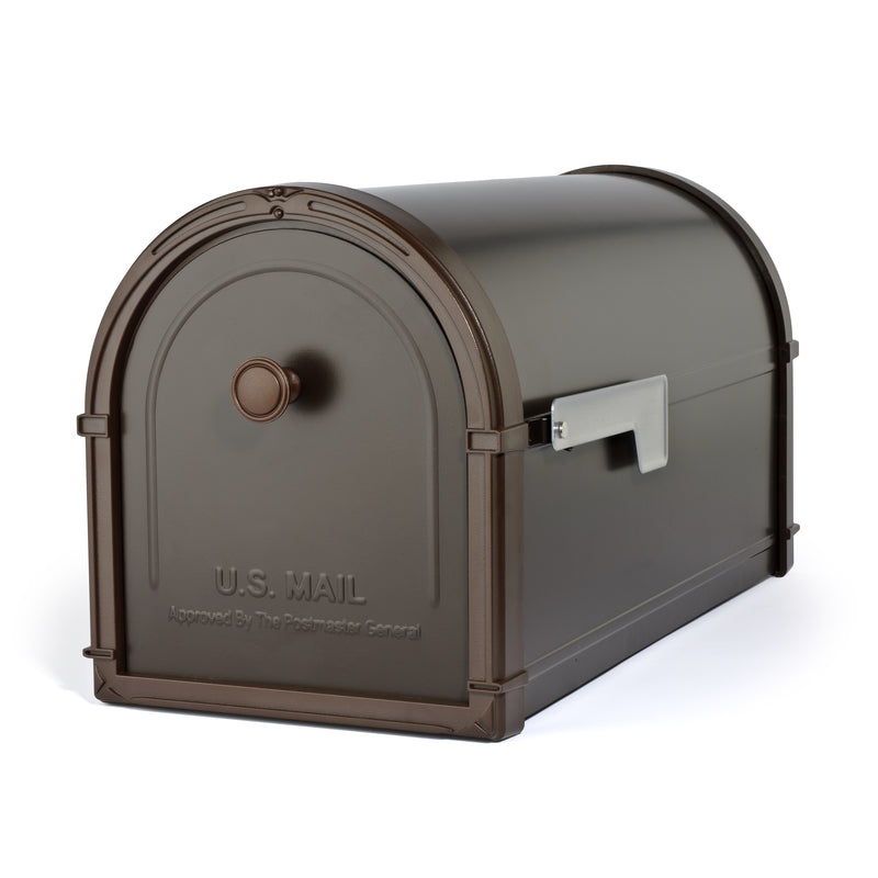 ARCHITECTURAL MAILBOXES - Architectural Mailboxes Bellevue Modern Galvanized Steel Post Mount Rubbed Bronze Mailbox