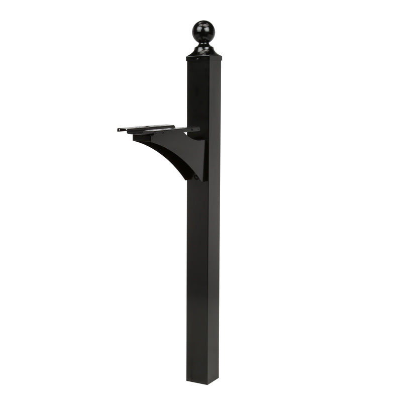 GIBRALTAR MAILBOXES - Gibraltar Mailboxes Landover 56.4 in. Powder Coated Black Aluminum/Steel Mailbox Post