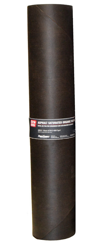 GRIP-RITE - Grip-Rite 3 ft. W X 144 ft. L Asphalt Smooth Saturated Organic Felt Paper 15 lb Black