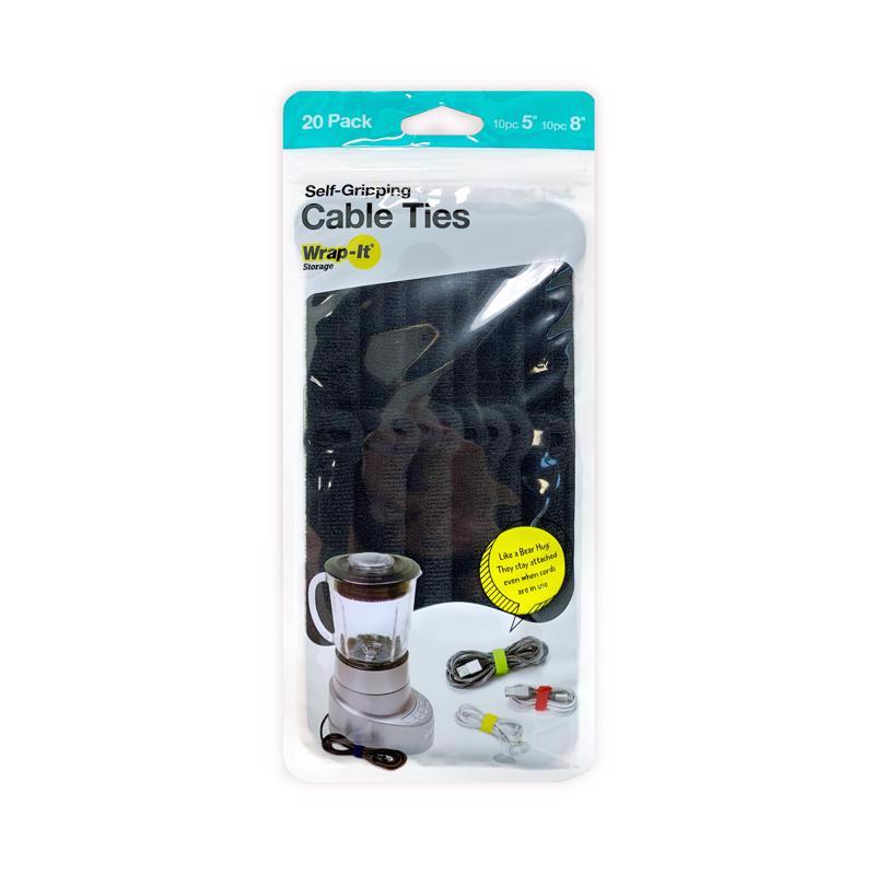 WRAP-IT - Wrap-It Self-Gripping Black Bundling Strap 2 lb 20 pk