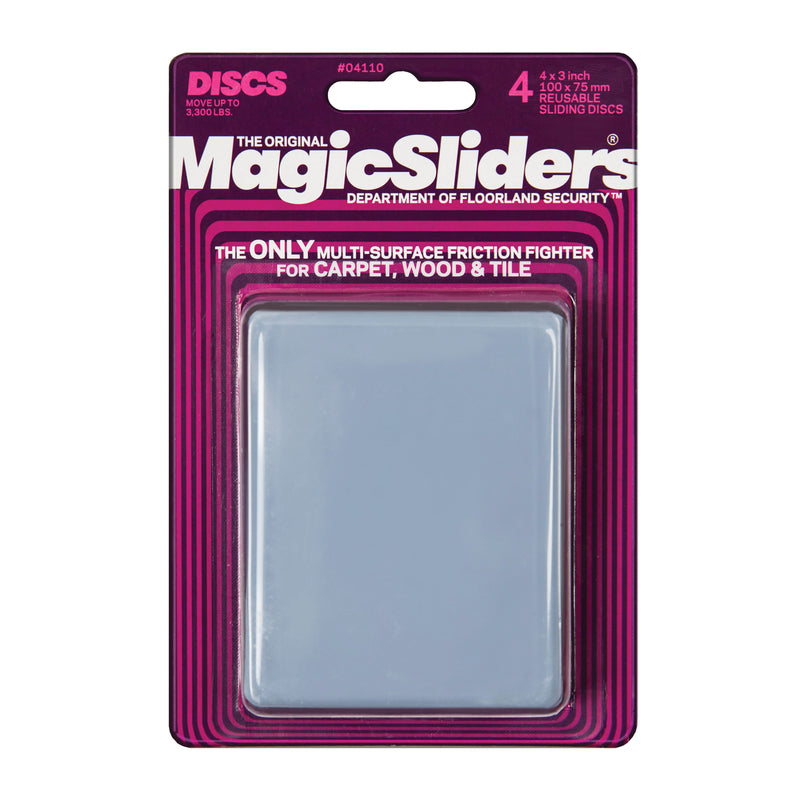 MAGIC SLIDERS - Magic Sliders Gray Nylon/Plastic Sliding Discs 4 pk - Case of 3