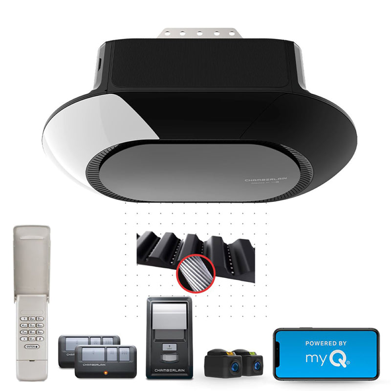 CHAMBERLAIN - Chamberlain Smart Enabled .75 HP Belt Drive WiFi Compatible Smart-Enabled Garage Door Opener