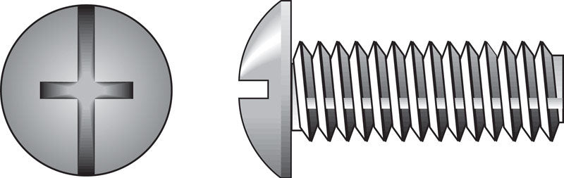 HILLMAN - Hillman No. 10-24 X 1/2 in. L Combination Truss Head Zinc-Plated Steel Machine Screws 100 pk