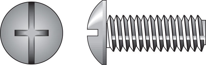 HILLMAN - Hillman No. 10-24 X 3/4 in. L Combination Truss Head Zinc-Plated Steel Machine Screws 100 pk