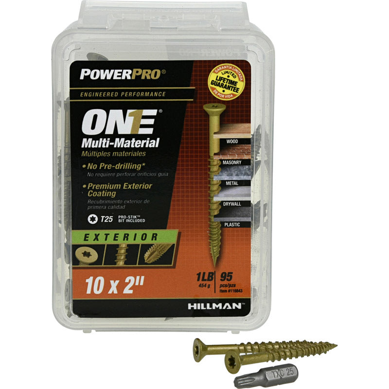 HILLMAN - Hillman POWERPRO ONE No. 10 X 2 in. L Star Flat Head Multi-Material Screw 1 lb 95 pk