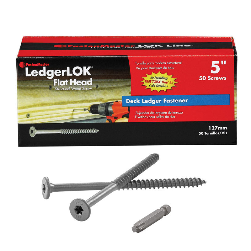 FASTENMASTER - FastenMaster LedgerLok No. 12 X 5 in. L Star Flat Head Structural Screws 50 pk