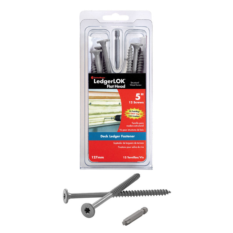 FASTENMASTER - FastenMaster LedgerLok No. 14 X 5 in. L Star Flat Head Structural Screws 1 pk [FMLLF005-12]