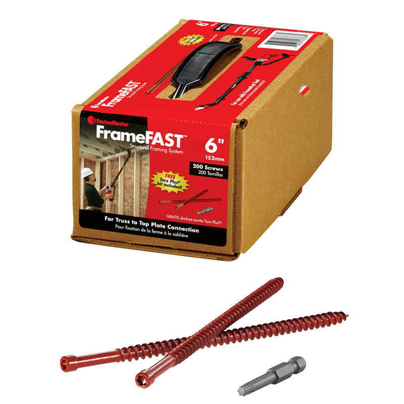 FASTENMASTER - FastenMaster FrameFast No. 12 X 6 in. L Star Flat Trim Head Structural Screws 1 pk