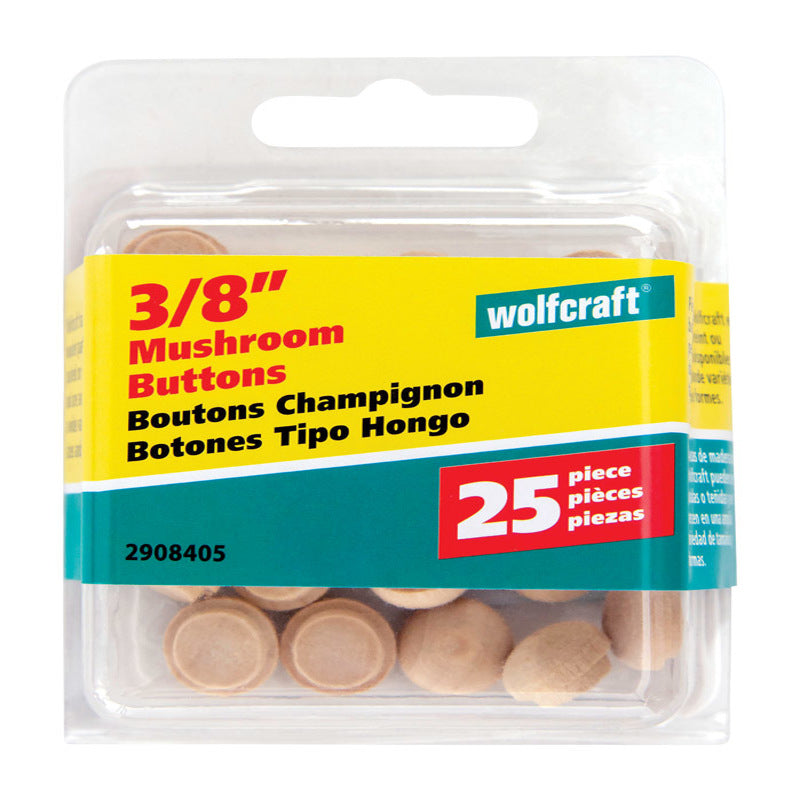 WOLFCRAFT - Wolfcraft Round Hardwood Mushroom Plug 3/8 in. D X 0.3 in. L 1 pk Natural