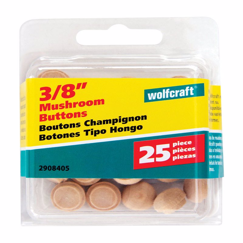 WOLFCRAFT - Wolfcraft Round Hardwood Mushroom Plug 3/8 in. D X 1/2 in. L 1 pk Natural