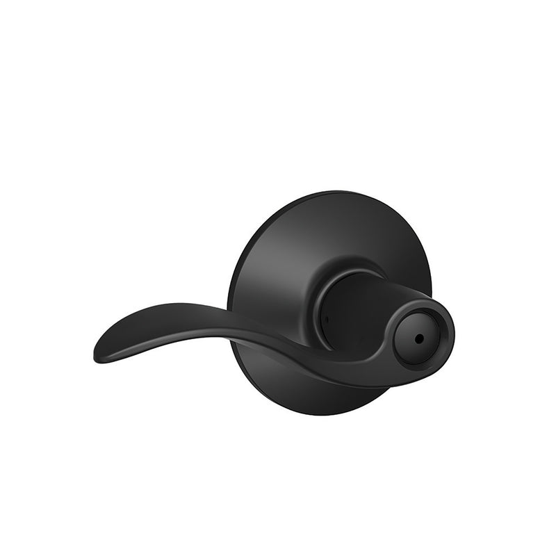 SCHLAGE - Schlage F Series Accent Matte Black Privacy Lever 1-3/4 in.