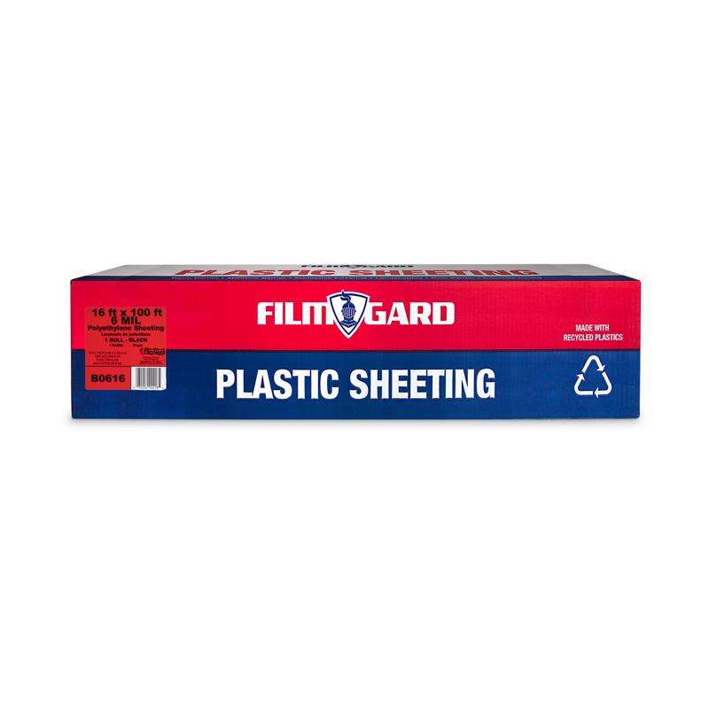 FILM-GARD - Film-Gard Plastic Sheeting 6 mil X 16 ft. W X 100 ft. L Polyethylene Black 1 pk