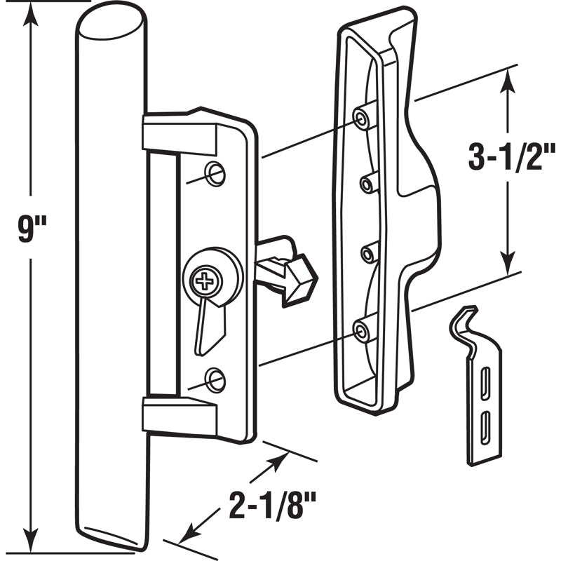 PRIME-LINE - Prime-Line Wood Tone Steel Outdoor Sliding Door Latch