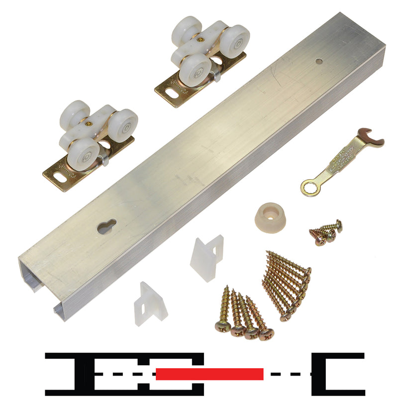 JOHNSON HARDWARE - Johnson Hardware 100PD Aluminum Pocket Door Track and Hardware Kit