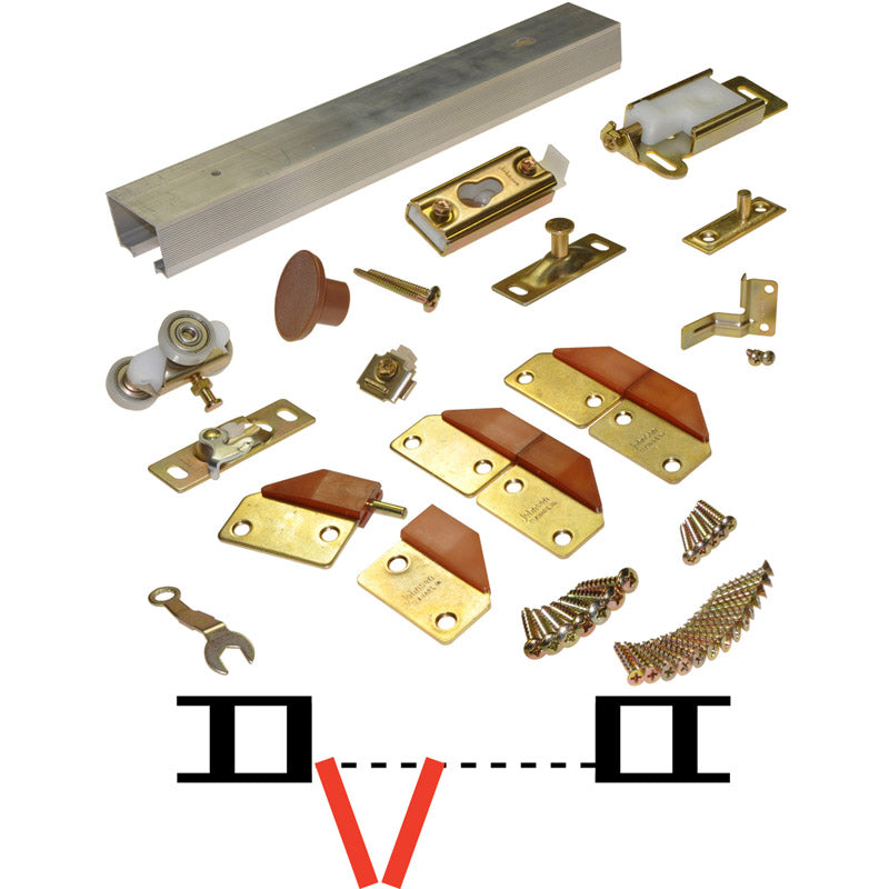 JOHNSON HARDWARE - Johnson Hardware 100FD Aluminum Bi-fold Hardware Kit [100FD362]