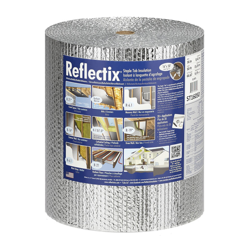 REFLECTIX - Reflectix 16 in. W X 50 ft. L R-3.7 to R-21 Reflective Radiant Barrier Foil Insulation Roll 67 sq ft