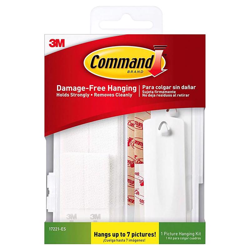 3M - 3M Command White Assorted Picture Hanging Set 4 lb 16 pk