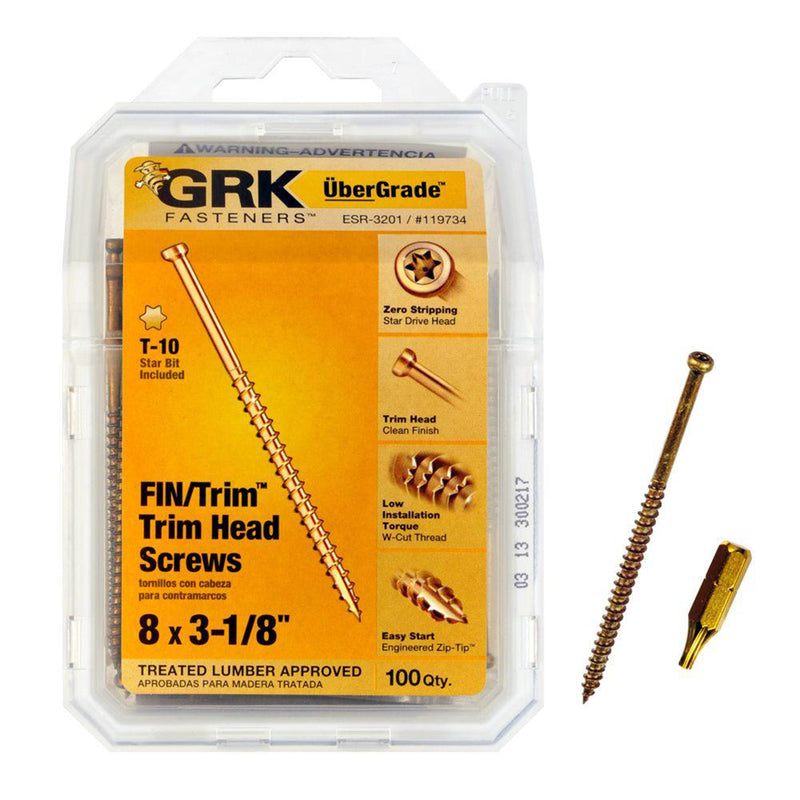 ITW - GRK Fasteners UberGrade No. 8 X 3-1/8 in. L Star Trim Head Construction Screws 100 pk [119734]