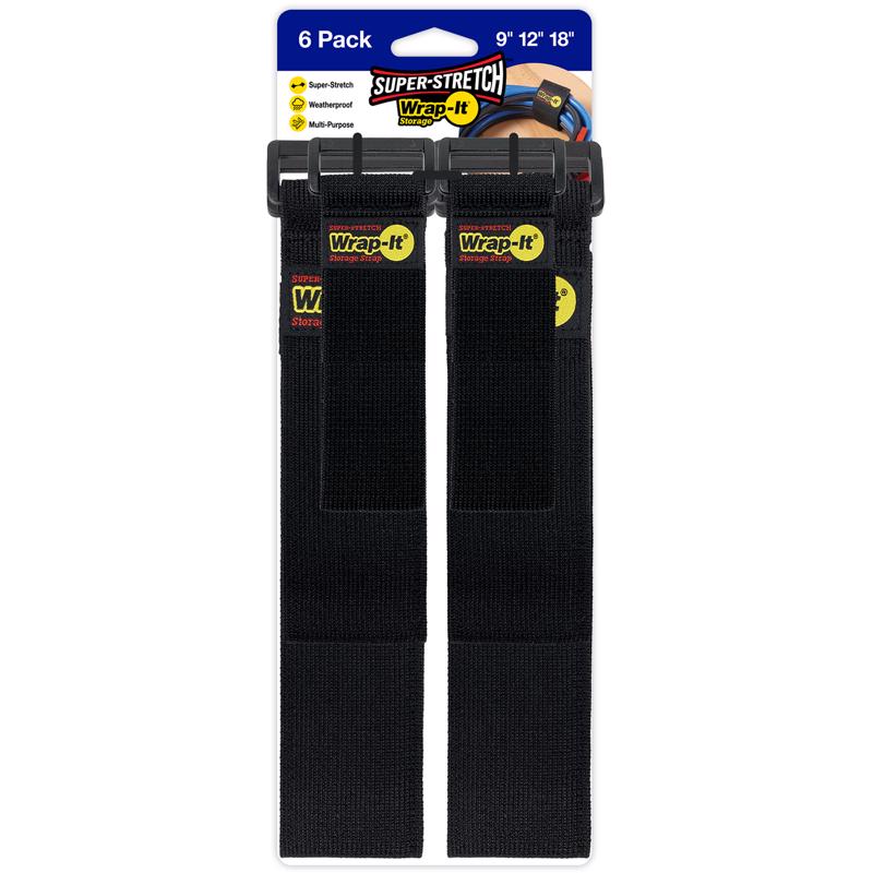 WRAP-IT - Wrap-It Super Stretch 12 in. L Black Polypropylene Cord Wrap