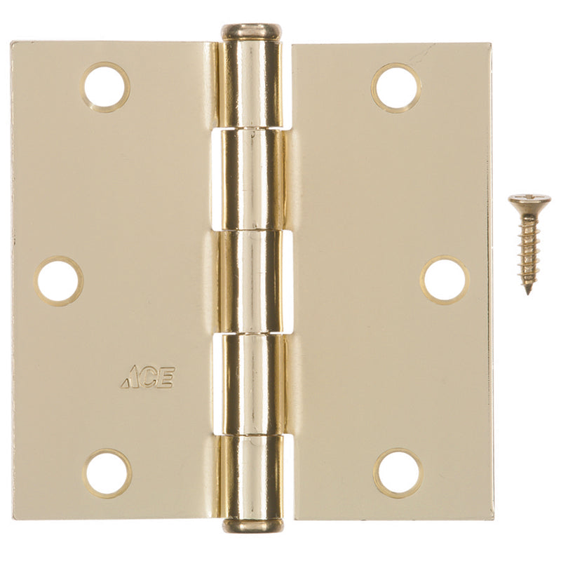HAMPTON - Hampton 3-1/2 in. L Bright Brass Residential Door Hinge 12 pk [01-3550-190]