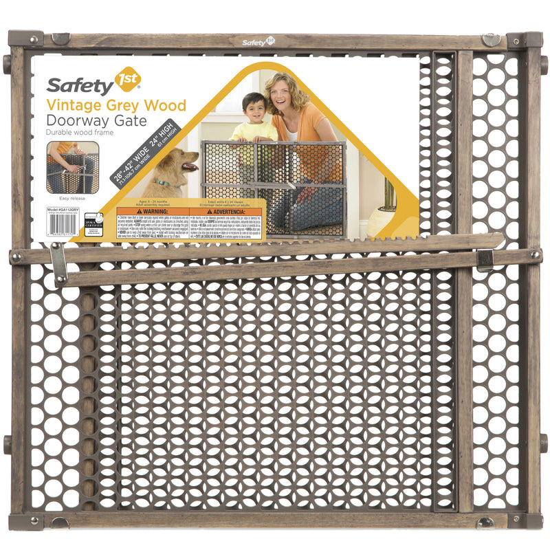 SAFETY 1ST - Safety 1st Gray 24 in. H X 28-42 in. W Wood Safety Gate