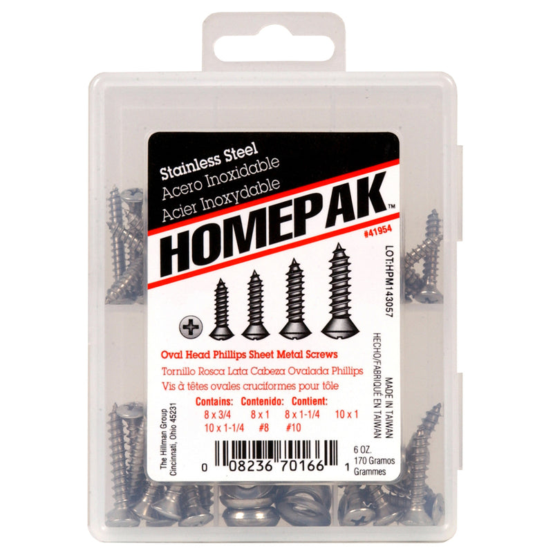 HILLMAN - Homepak Assorted Phillips Oval Head Sheet Metal Screw Kit